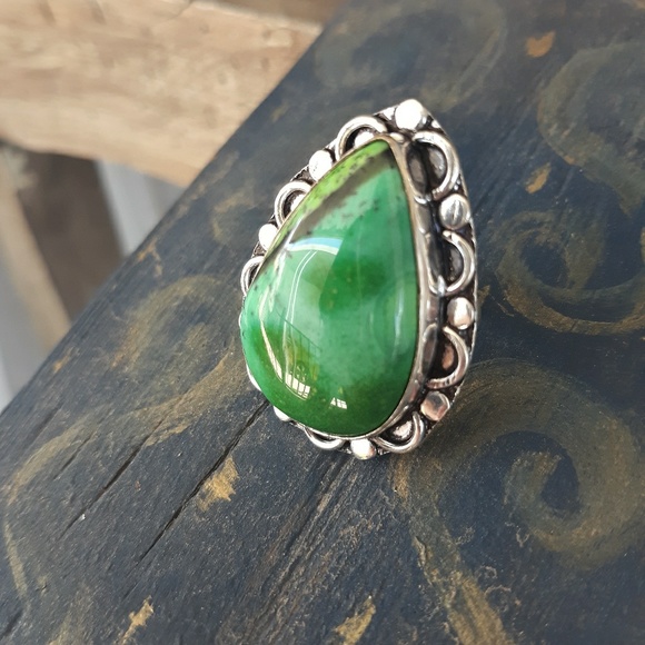 New Dendritic Opal 925 Silver Ring. - Picture 3 of 8